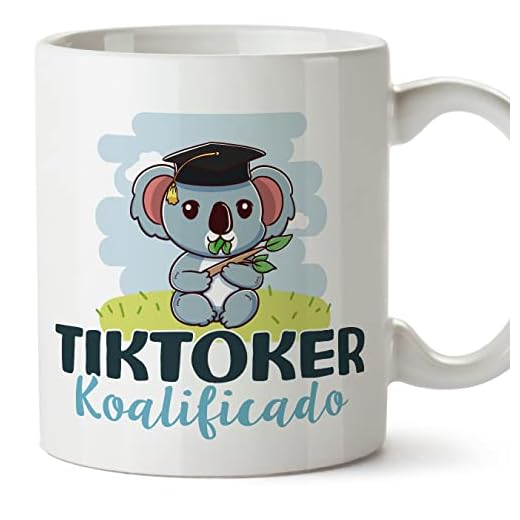 MUGFFINS Tazas para TIKTOKER hombre - En Español - Koalificado/koalificada - 11 oz / 330 ml - Regalo original y divertido