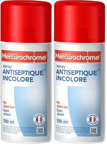 Spray antiseptique incolore Mercurochrome - 100 ml (Lot de 2)