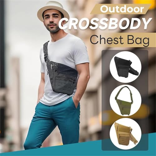 Powios Crossbody Bag, 2025 New Outdoor Tactical Shoulder Crossbody Chest Bag, Waterproof, for Hiking Cycling Camping2
