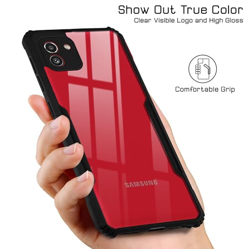 Image of Jkobi Hybrid Back Cover Case for Samsung Galaxy A03 (Shockproof with Polycarbonate Clear Panel | Professional Black)