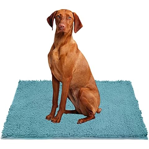 Homimp Door Mat, Absorbent Dog Mat (20" x 30"), Machine Washable, Dog Mats for Entryway to Clean Dog Feet, Dog Muddy Paws, Patio, Front Door, Back Door, Entry, Mud Room, Outdoor, Indoor (Blue) Cover