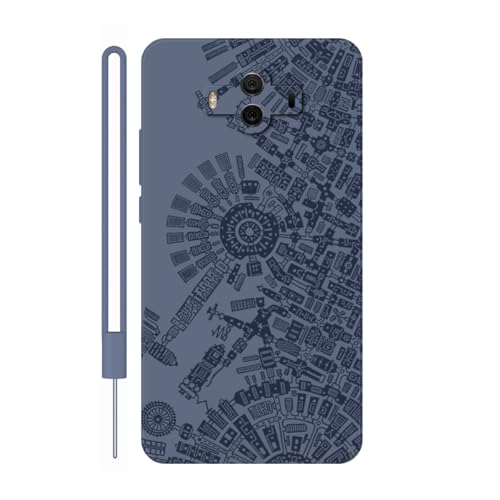 Sunrive Funda Compatible con Huawei Mate 10,Slim Fit Gel Mate Carcasa Case Bumper de Impactos Espalda Cover (Gris)+1 X Correa