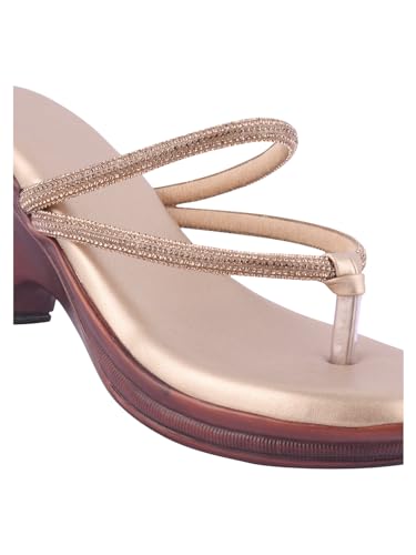Image of TRYME Gorgeous Wedge Slip On Sandal Embellished Rhinestones Strap Platform Party Heels For Womens & Girls