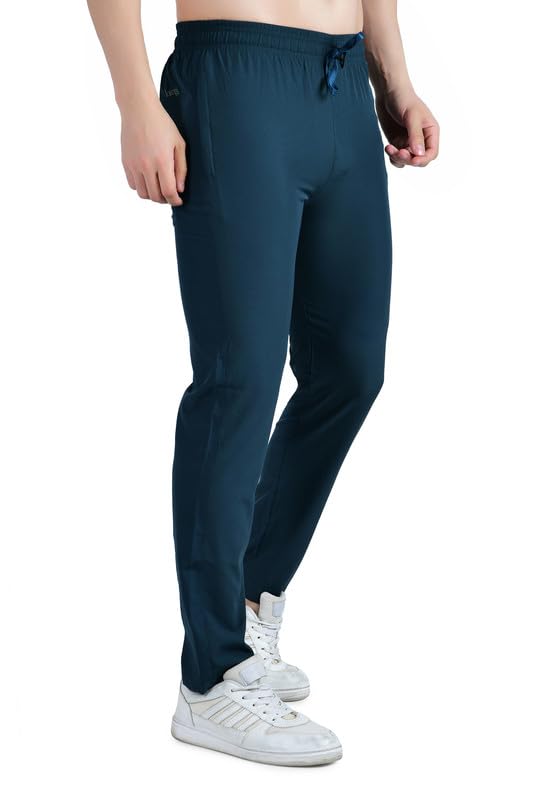 Image of KWINGS Soft NS Lycra Track Pant for Men - Comfortable Straight Fit Joggers with Secure Side Zipper Pockets