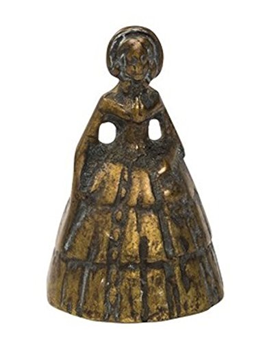 Cloche sonnette de table en laiton bruni Dama damina '700