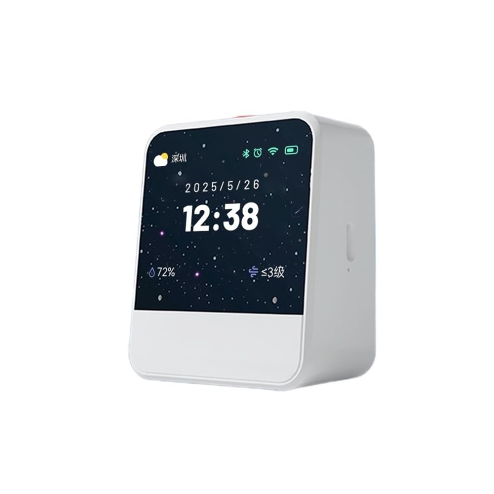 Hndhbfgrt Small Sugar Cube AI Smart Speaker with Screen, Bluetooth Connectivity, AI Smart Dialogue Alarm-Clock, Voice-Activated Lyrics Functionality