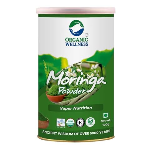 Organic Wellness Certified Moringa Powder (100 Gms) | Sahjan Drumstick Leaf Powder | Rich In 90+ Nutrients | Vitamins & Calcium | Healthy Superfood | Gives Natural Energy