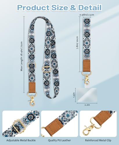 Image of Yonlevres Phone Lanyard Crossbody Strap Wrist Neck Adjustable Women Boho | Cell Phone Lanyard for Travel Cruise Daily, Hands-free, Fit Keys ID Badge, for Full-coverage Phone Case, Accessories, Gifts
