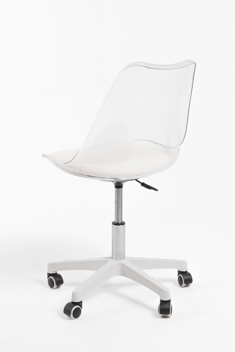 Regalos Miguel - Silla de Oficina Blanca Neo Transparente - Máxima Ergonomía - Ideal para Escritorio y Gaming