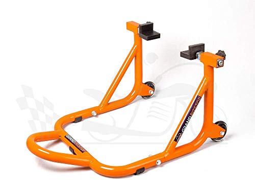 Image of GrandPitstop Paddock Stand with Swing Arm Rest and Bobbin Fork for KTM RC390 (Black and Orange)