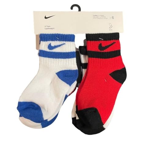Nike 6-Pack Ankle Sock (Multi) (US, Age, 12 Months, 24 Months, Black(nn0663-r7n)/W)