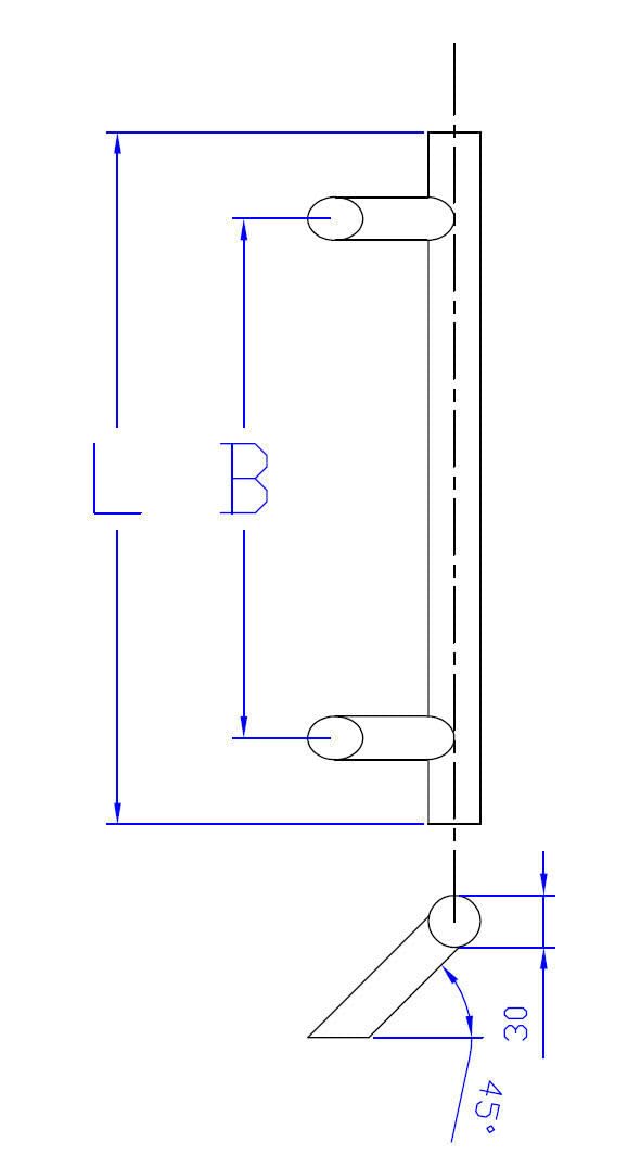 WeRo Haustürgriff Stangengriff mit schrägen Stützen schwarz Feinstruktur RAL 9005 Länge L:800 Achsmaß B:600mm