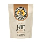 Scratch and Peck Whole Barley Chicken, Duck and Livestock Supplemental Grain - 10 lbs Bag - 8.5% Protein, Certified Organic and Non-GMO Project Verified Chicken Food