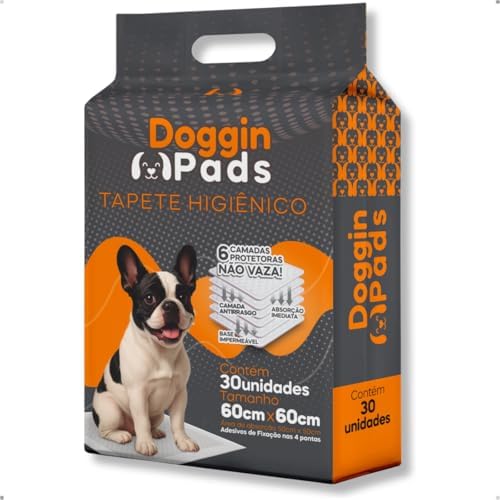 Doggin Pads Tapete Higiênico para Cachorro, 60 x 60 cm, 6 Camadas...