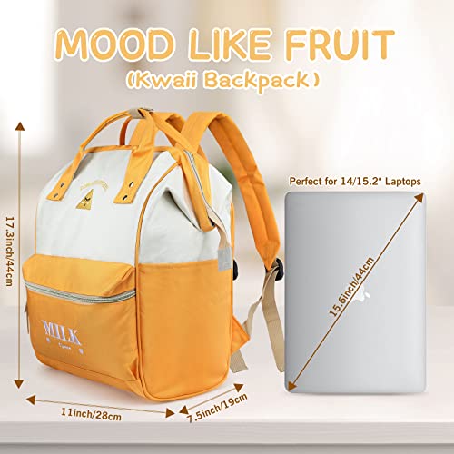 Zomake 15.6 Inch Travel Laptop Backpack For Women Men - Anti Theft Water Resistant Bag Daypack - Computer Bag Business Work Cute Backpacks(Cheese) #TOP4