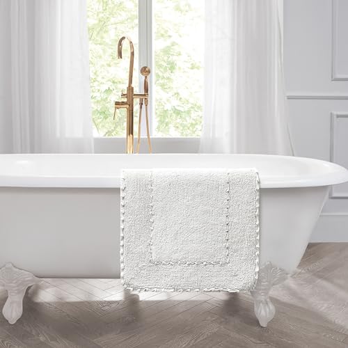 Laura Ashley Ruffle Border 100% Cotton Bath Rug Set, White, 17" x 24"/ 20" x 32" by Laura Ashley - Image 5