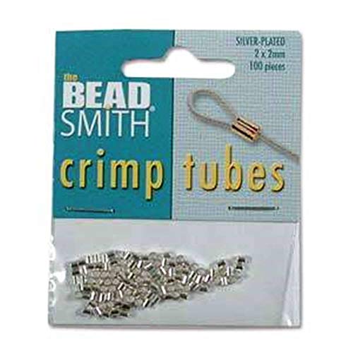 Real Silver Plated Crimp Beads 2x2mm (100 Crimps)