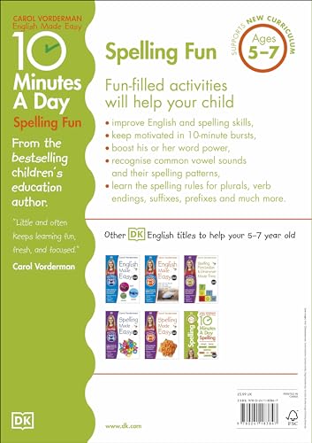 10 Minutes A Day Spelling Fun, Ages 5-7 (Key Stage 1): Supports the National Curriculum, Helps Develop Strong English Skills (DK 10 Minutes a Day) - Image 2