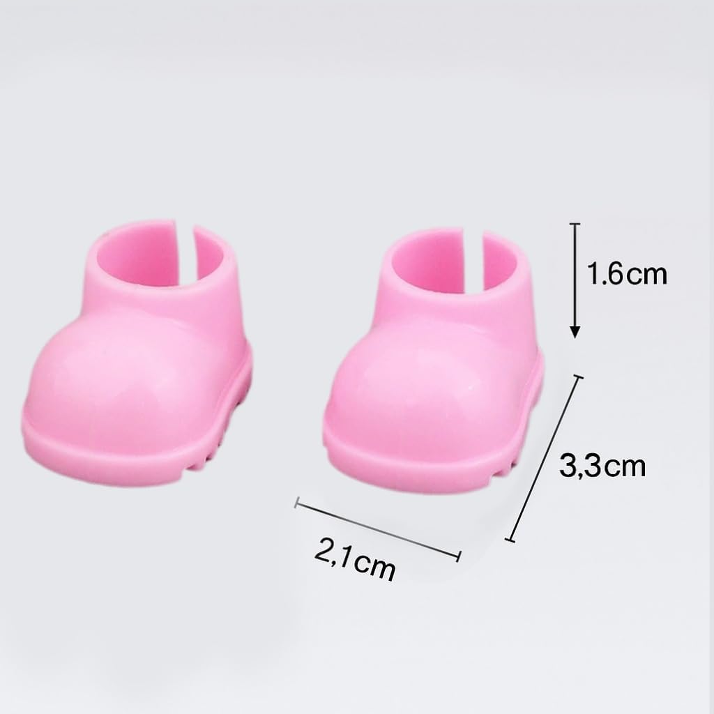 Doll Shoes for 17cm Art Dolls, Cute Mini Shoes Accessories for Sitting Standing Series,Perfect for Dress-Up & Display,Doll Accessories for Lovers,Figure Collectors (No Doll Included) (Pink(1 Pair))