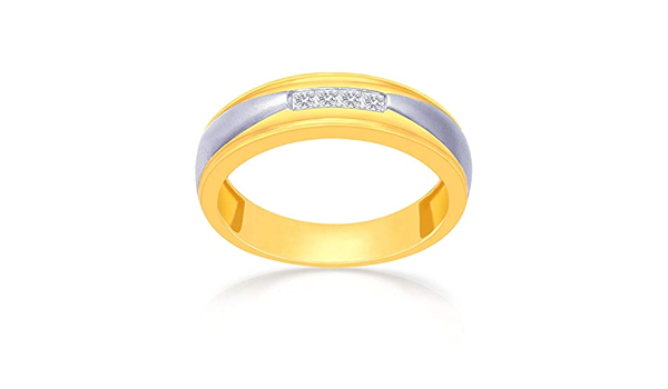 Malabar Gold and Diamonds Mine Collection 18k (750) Two Colour Gold and Diamond  Ring : Amazon.in: Jewellery