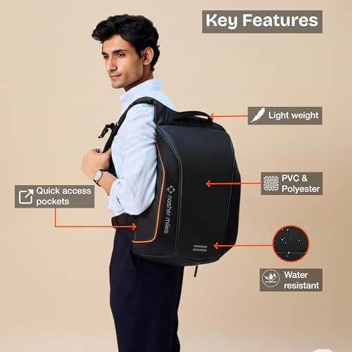 Image of Nasher Miles Corporate Backpack | Premium Polyester & PU Laptop Backpack | Ideal for Office, College, School & Travel | Men, Women, Boys, Girls