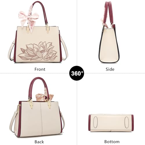 Image of FOXLOVER Medium Tote Bag for Women Designer Vintage Satchel Handbags Top-handle Purses