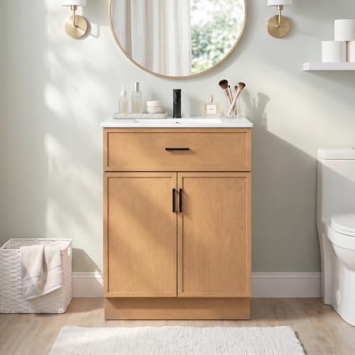 Chyanmoo 24 Inch Natural Freestanding Vanity