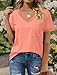 Summer Tops for Women 2026 Trendy Short Sleeve Clothes for Teen Girls Vneck Basic T Shirts Fashion XL Coral