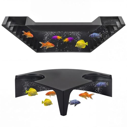 Eulihent Dwitkul 2 pièces Tunnel Aquarium, Tunnel Souterrain pour Aquarium-Cachettes 360° 2 Entrées (12.8cm et 21cm) Souterrain Cachette pour...