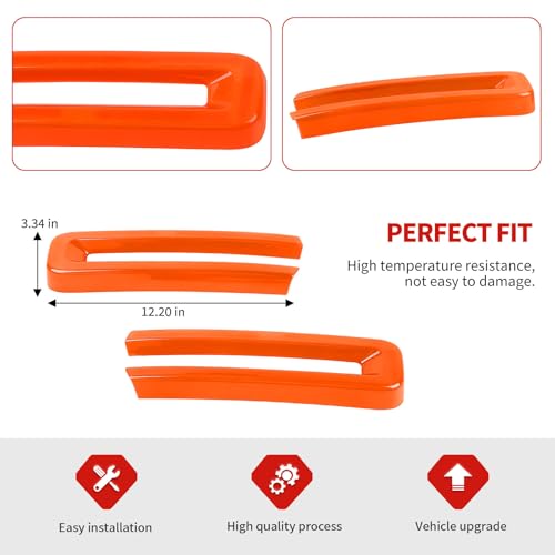 Image of Jimen Compatible with Dodge Ram 2018-2022, 2PCS Front Grille Cover Exterior Trim Accessories (Orange)