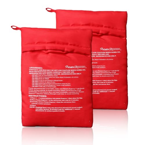MenYiYDS 2 Pcs Bolsas para Patatas microondas, Bolsas para Patatas microondas, Bolsas para Patatas asadas, Bolsas Lavables y Reutilizables para Patatas asadas en microondas