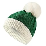 LKQBBSZ Christmas Hat for Toddler,Santa Hat for Kid Toddler Baby,Soft Warm Baby Beanie Knit Hat Green