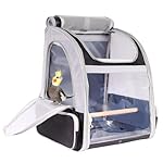 Bird Backpack Carrier with Stand Perch, Bird Travel Backpack for Hiking, Airline Approved Green Bird Backpack