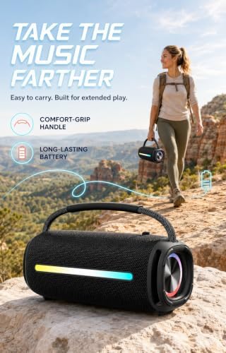 AONIT Bluetooth Speaker with 20W Deep Bass for Party, Beach, Travel & Home - 3