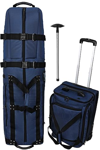 CaddyDaddy First Class Travel Set | 1000D Ballistic Nylon Golf Travel Bag and Wheeled Carry-On Luggage with Telescopic Handle and Adjustable Straps for Caravan Transport-2 Year Replacement Coverage.