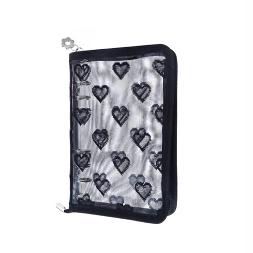 Image of Black A6 Binder Zipper Lace Lover Budget Planner Cover | 6 Rings