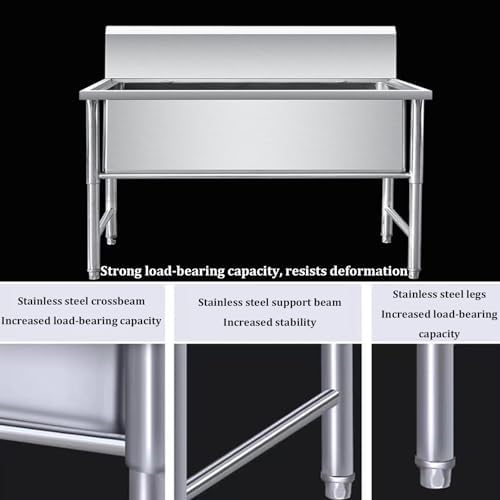 Stainless Steel Dog Bathing Station, 100CM Professional Pet Grooming Tub, Metal Sink for Large, Medium & Small Dogs & Cats with Accessories (80X60X90CM)