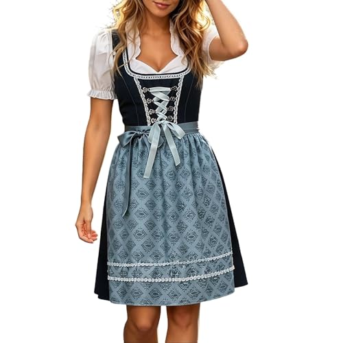 Robe dirndl midi avec tablier pour fêter la bière entre amies ce week-end