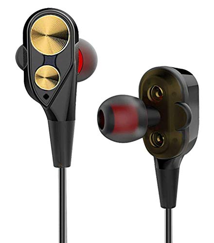 Raptas Headphone 4D Deep Bass Stereo Earphone Dual Driver Sport Wired Headset with c for All Smartphone