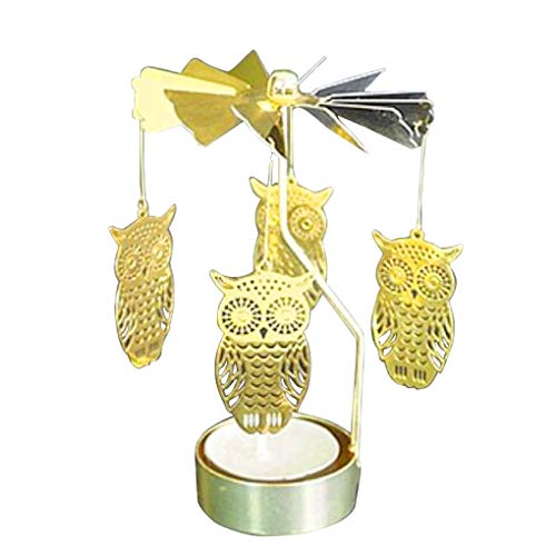 Centitenk Spinning rotación de Fiesta de la Boda del sostenedor de Vela de Navidad la decoración del hogar del Metal Portacandelitas Candelabro Cover
