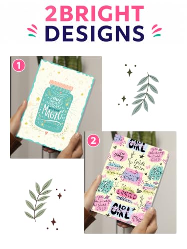 Image of DOODLE A5 Planner & Notebook Set of 2 | 12-Month Undated Planner + 148 Ruled Pages | 160 Pages Each | Cute Journal for School, College, Office, Work & Gifts