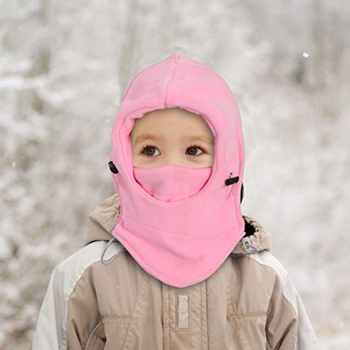 Kids Balaclava Ski Mask Winter Windproof Face Mask Warm Hat For Toddler Boy Girl Pink #TOP5