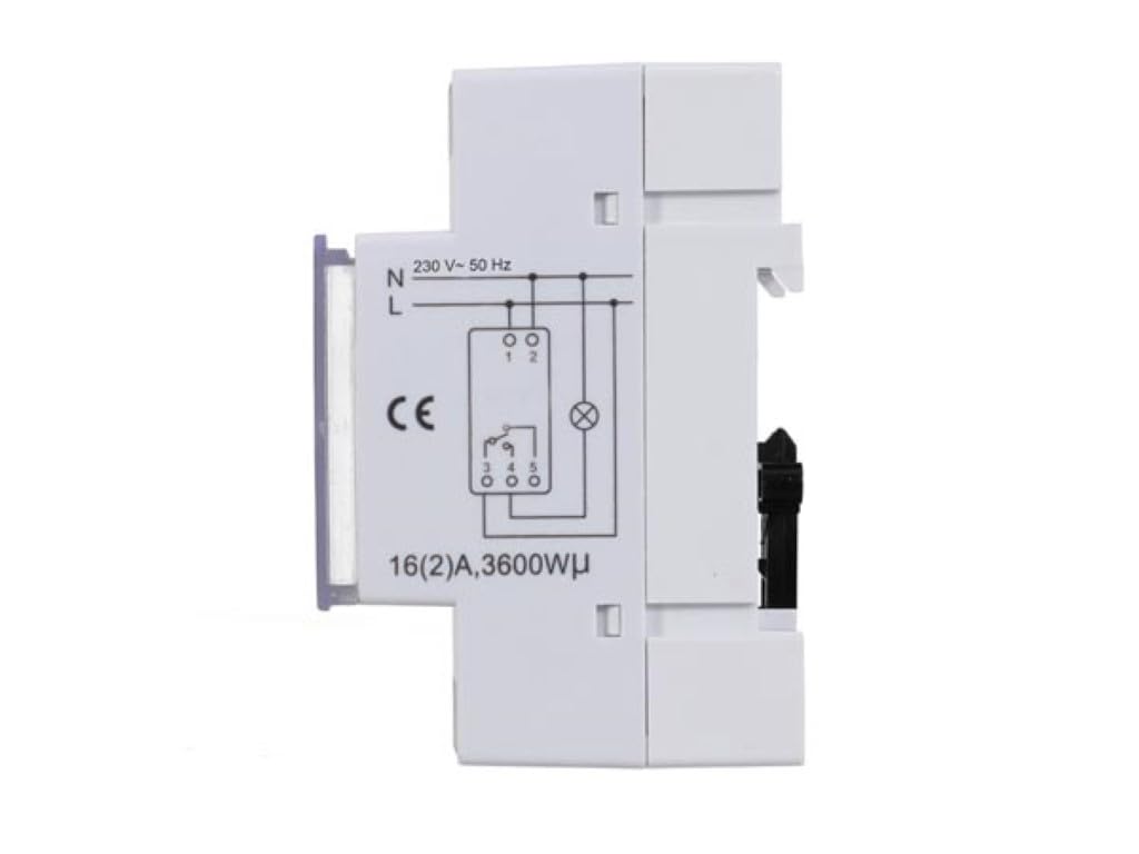 Perel Temporizzatore settimanale, digitale, guida DIN, 230 V, 16 A, 3600 W, per interni, bianco