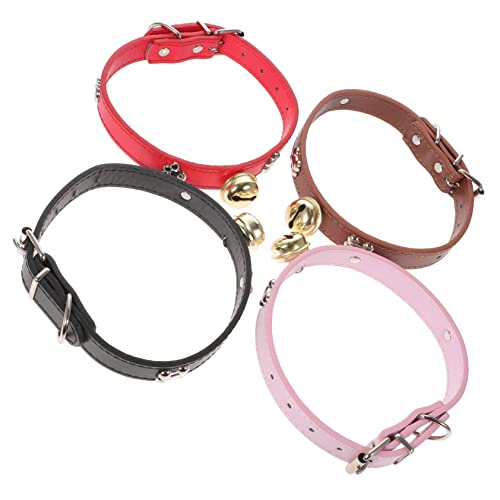 Toddmomy Djustable Goat Collars Bells 4pcs Set Cow Bell Horse Collar Sheep Halter for Farm Animals Safe Comfortable
