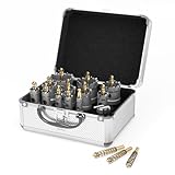 CSOOM 18 Pcs Carbide Hole Saw Kit for Metal, 1/2'-2-1/8' Heavy Duty TCT Hole Cutter Drill Bits Set for Stainless Steel, Iron, Aluminum, Metal and Carbide