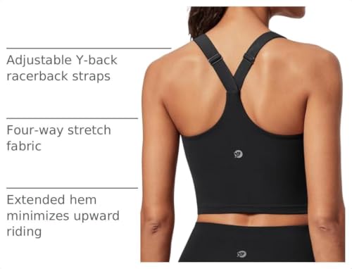 Image of Longline Sports Bras for Women Workout Crop Tank Tops with Built in Bras