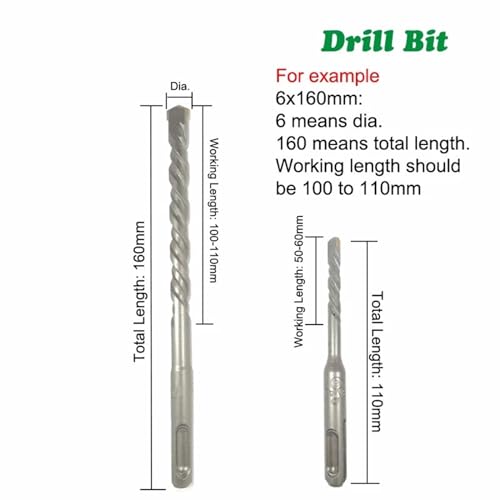 Foret maçonnerie béton 5x160mm avec mèche perforateur pour brique mur