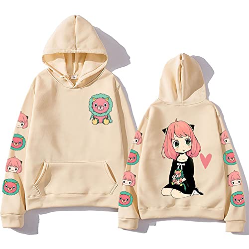XSLGOGO Anime Spy x Family Harajuku Sweat à Capuche à Manches Longues Anya Forger Pull décontracté Spy x Family Anya imprimé Sweat pour Femmes Hommes Cover