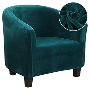 IVYSHION Housse de Fauteuil Chesterfield en Velours Housse de Canapé Tub Chair Extensible Housse de Fauteuil Cabriolet Amovible Lavable Elastique Modèle Tullsta pour Décor Salon Bureau Vert