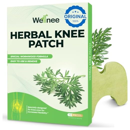 Wellnee Original Herbal Knee Patch - Wellknee Plaster for Knee Support & Muscle Pain - Maximum Strength for a Temporary Relief - Adhesive Heat Patches Made with Natural Herbs for Wellness (10 Pads)